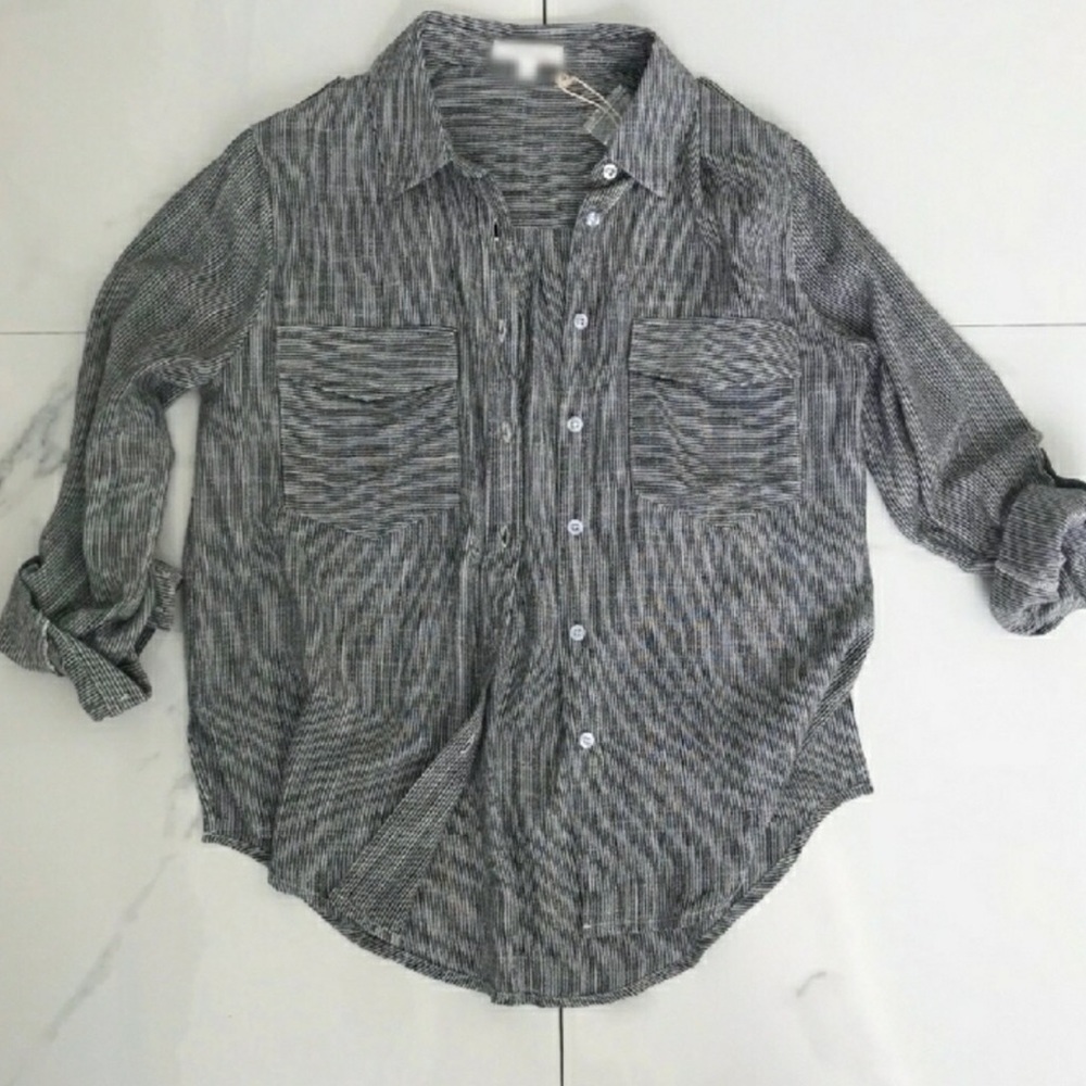 Black + White Multi-woven Shirt 💕